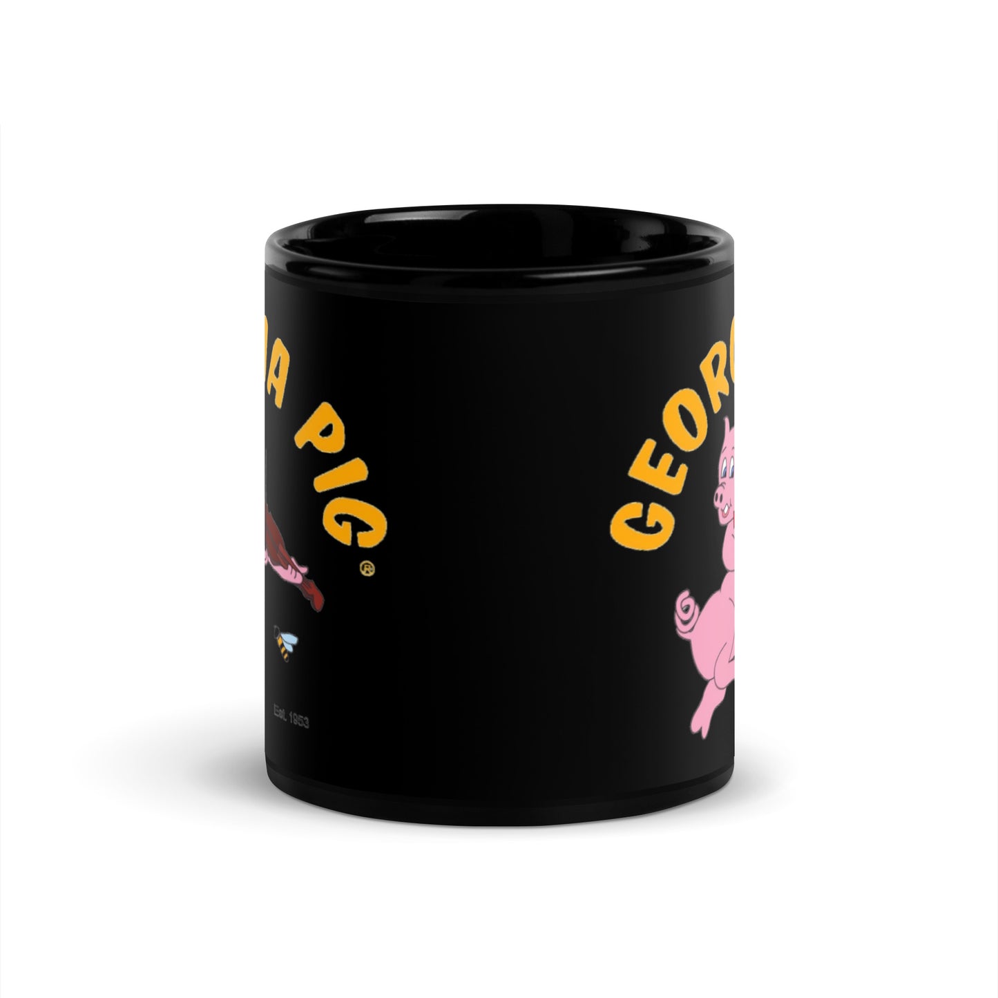 Official Georgia Pig Black Glossy Mug