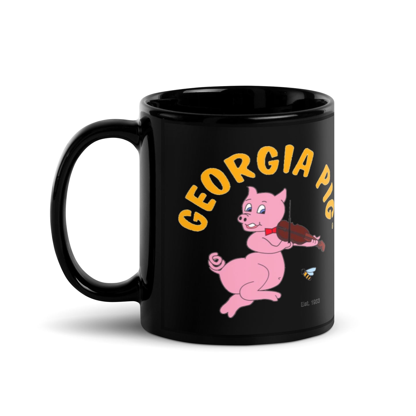 Official Georgia Pig Black Glossy Mug