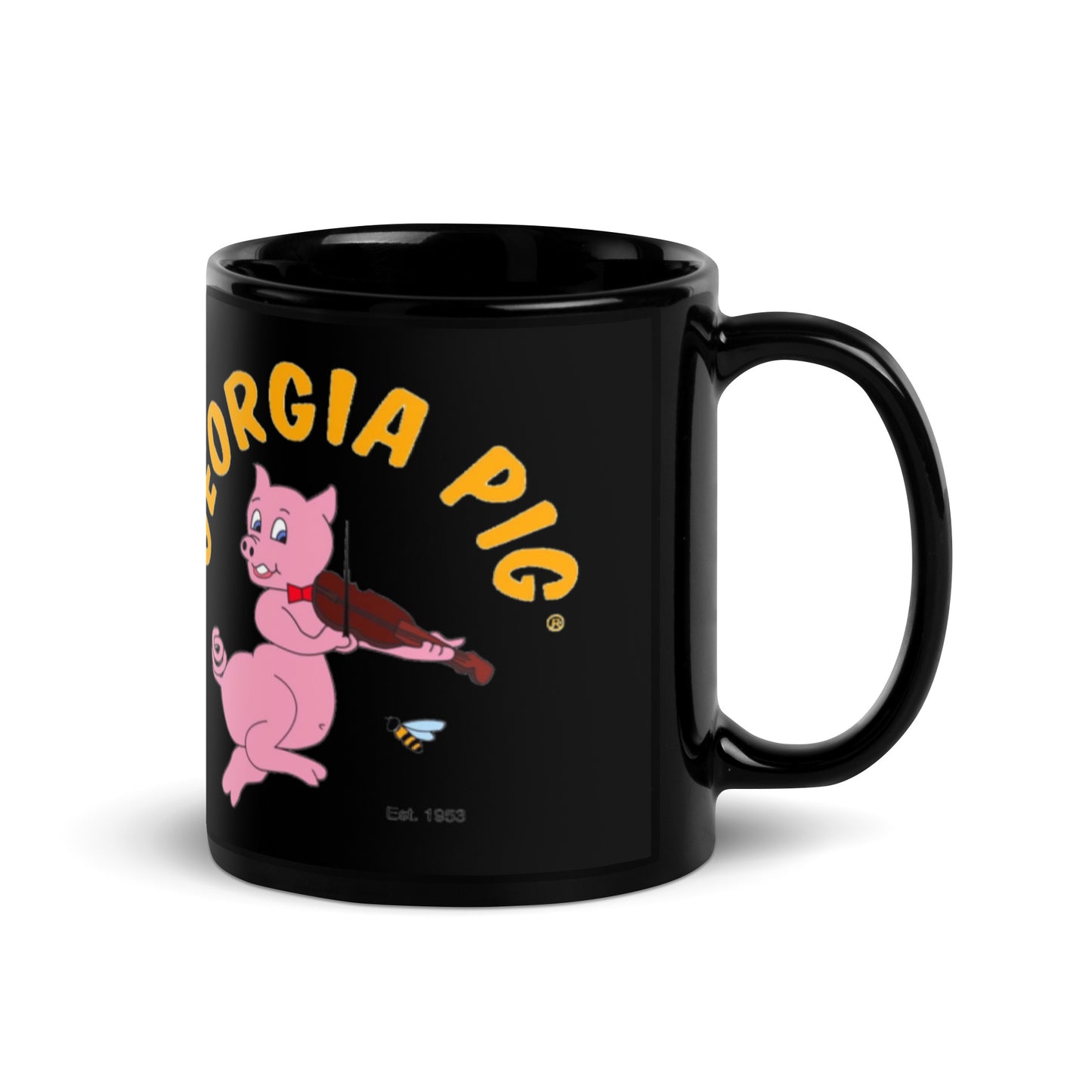 Official Georgia Pig Black Glossy Mug