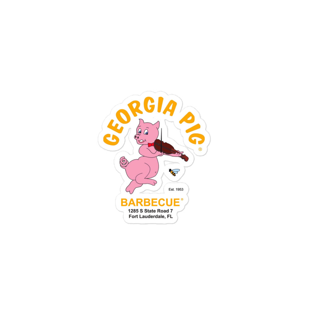 Official Georgia Pig Logo with Location Sticker