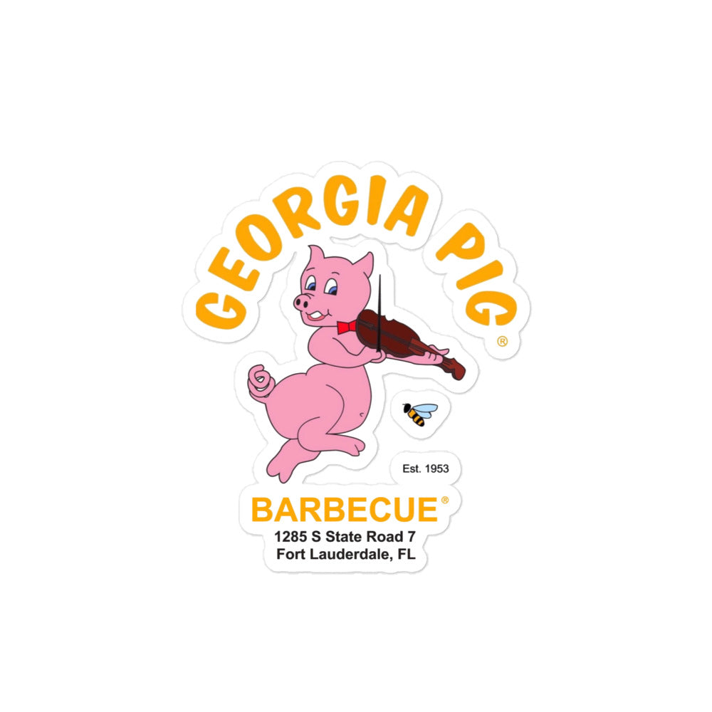 Official Georgia Pig Logo with Location Sticker