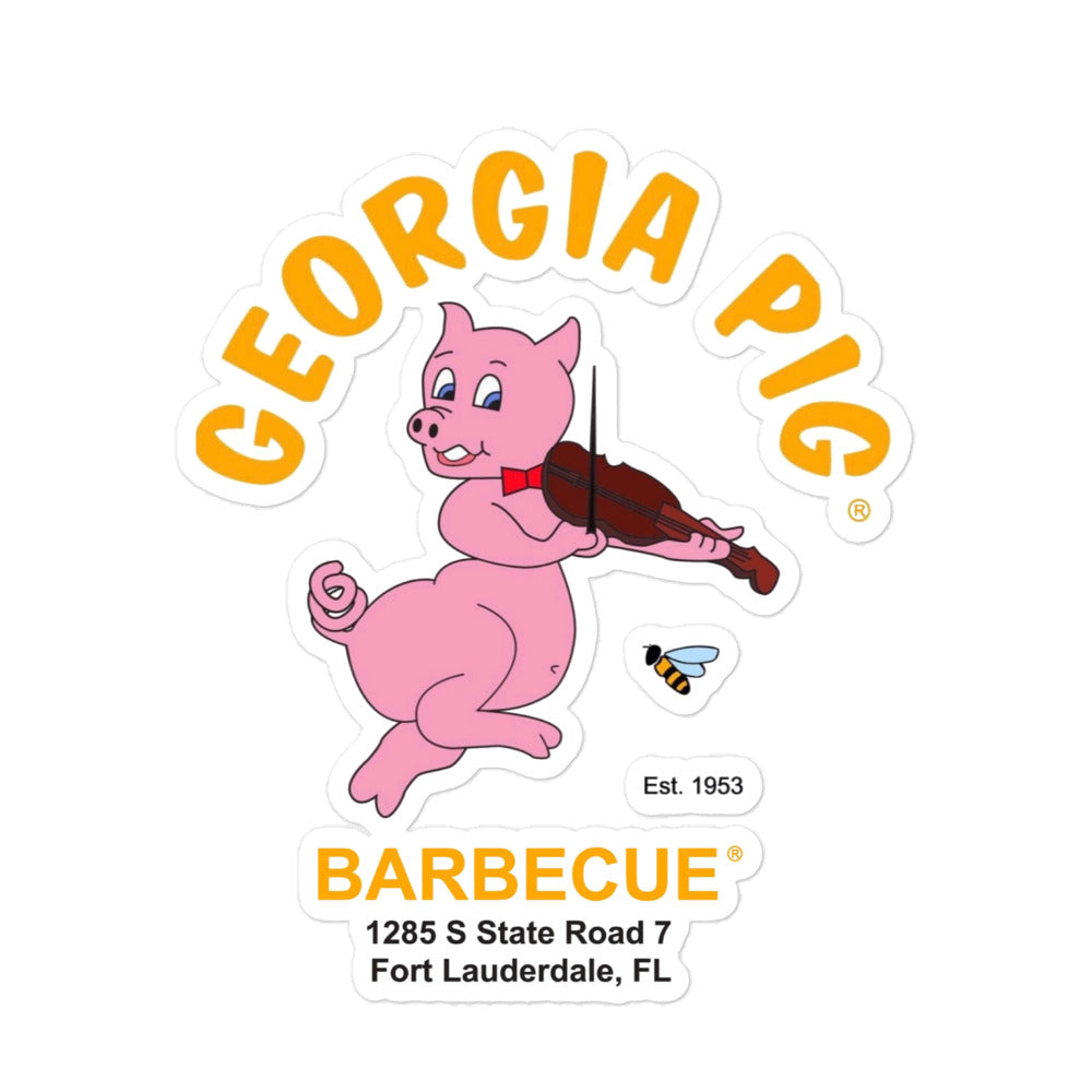 Official Georgia Pig Logo with Location Sticker