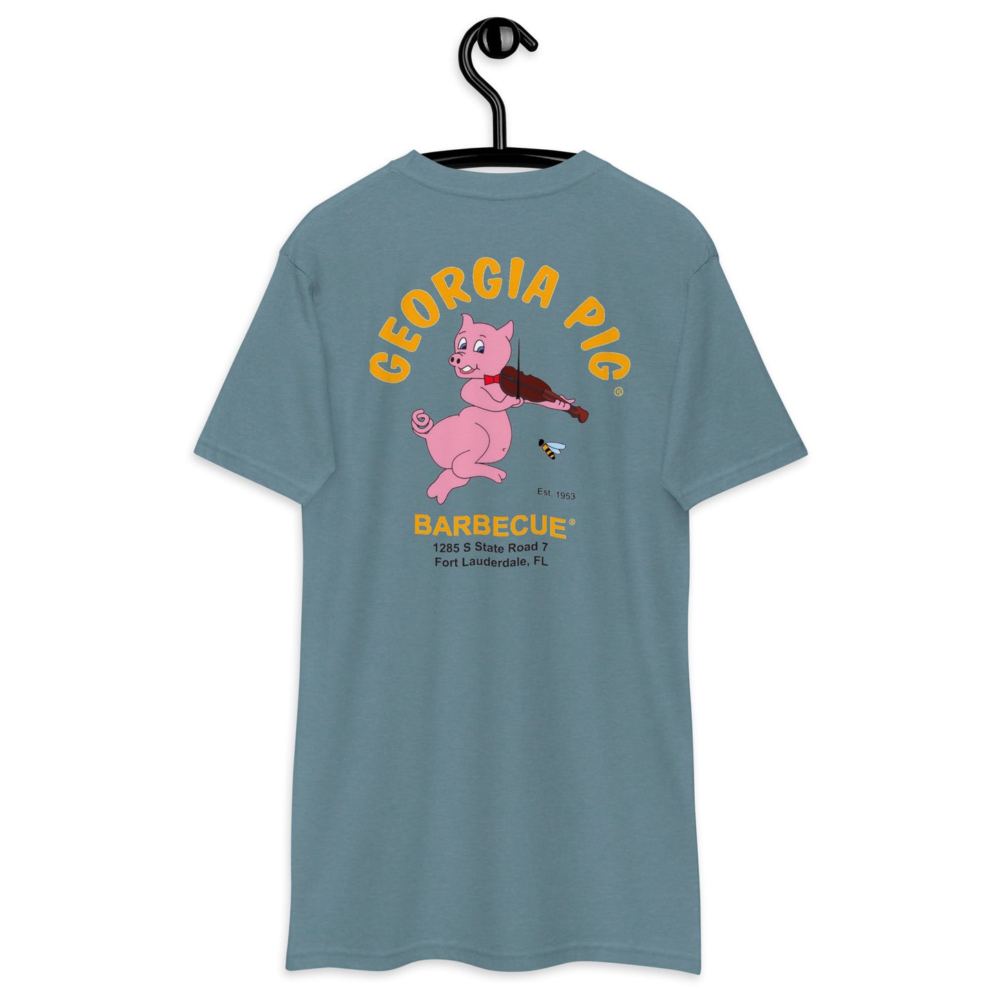 Official Georgia Pig Color Logo Men’s Premium Heavyweight Tee