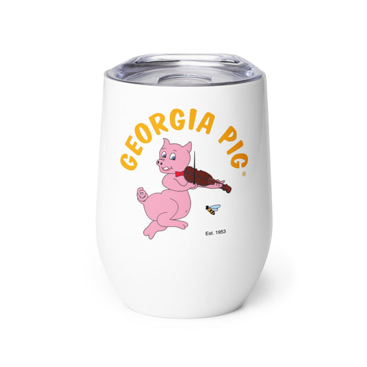 Official Georgia Pig Logo Wine tumbler