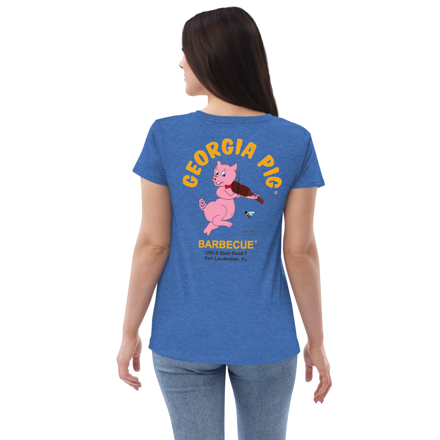 Official Georgia Pig Women's Recycled V-Neck T-shirt