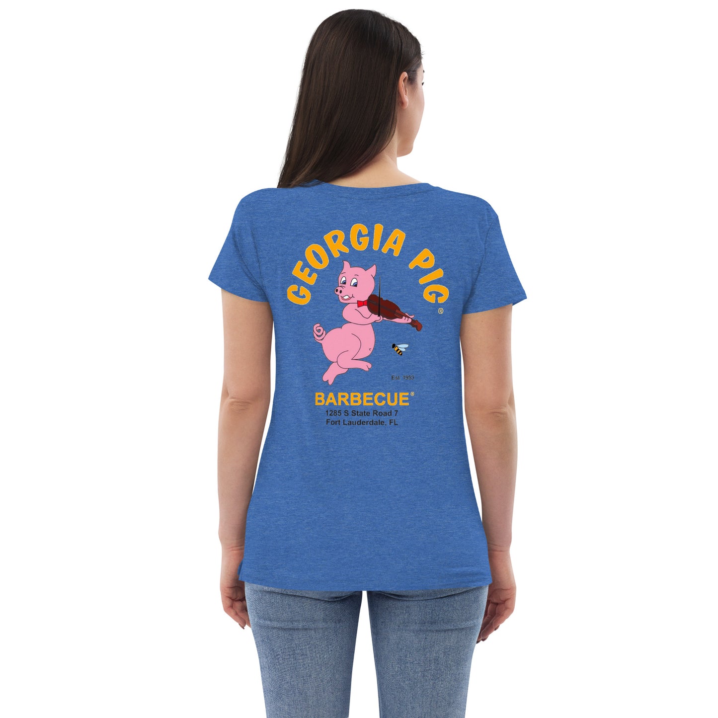 Official Georgia Pig Women's Recycled V-Neck T-shirt