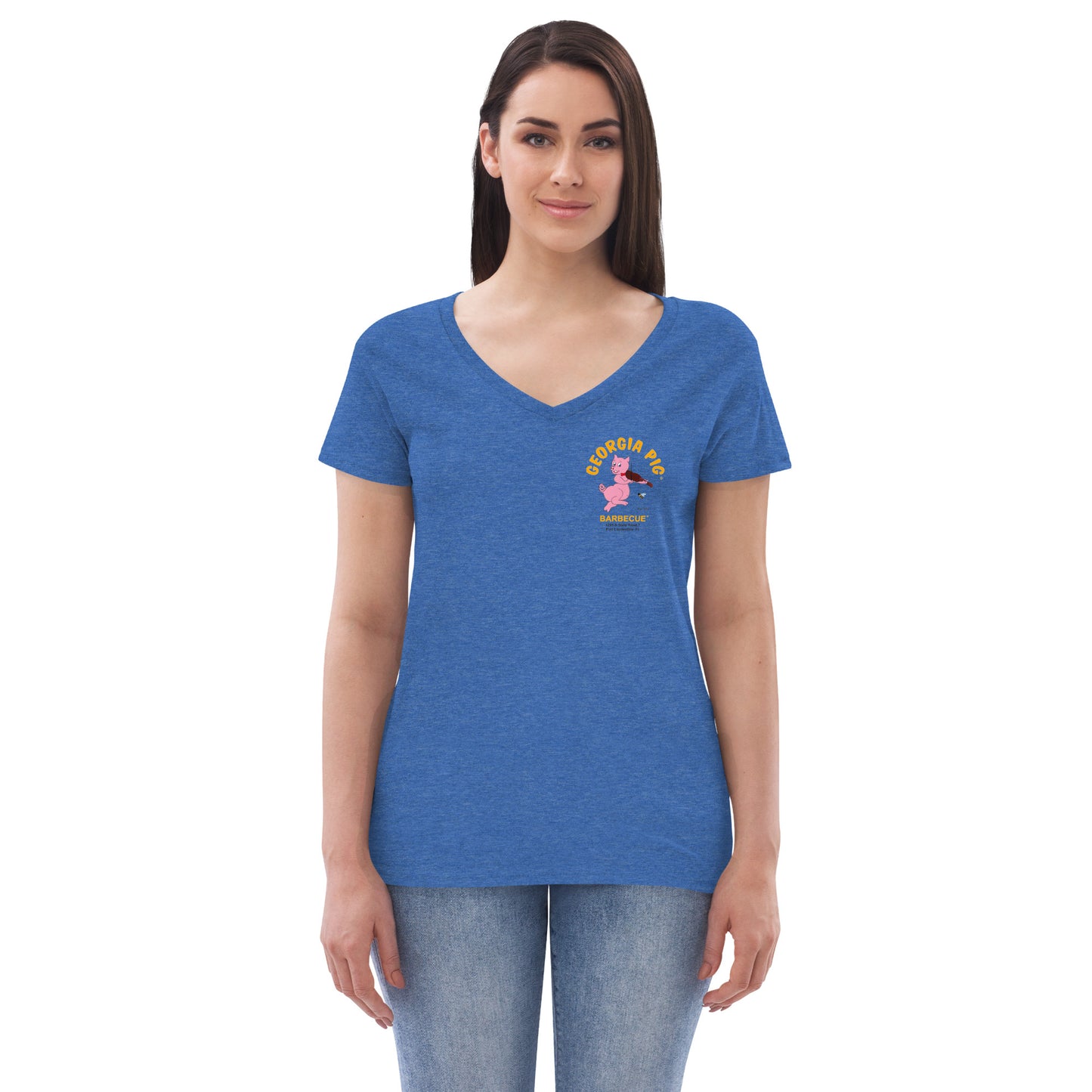 Official Georgia Pig Women's Recycled V-Neck T-shirt