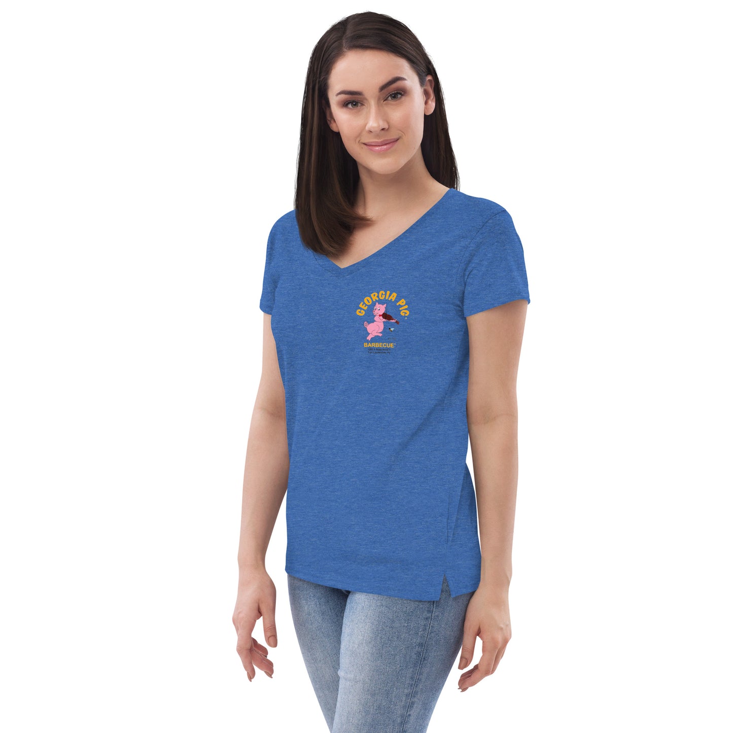 Official Georgia Pig Women's Recycled V-Neck T-shirt