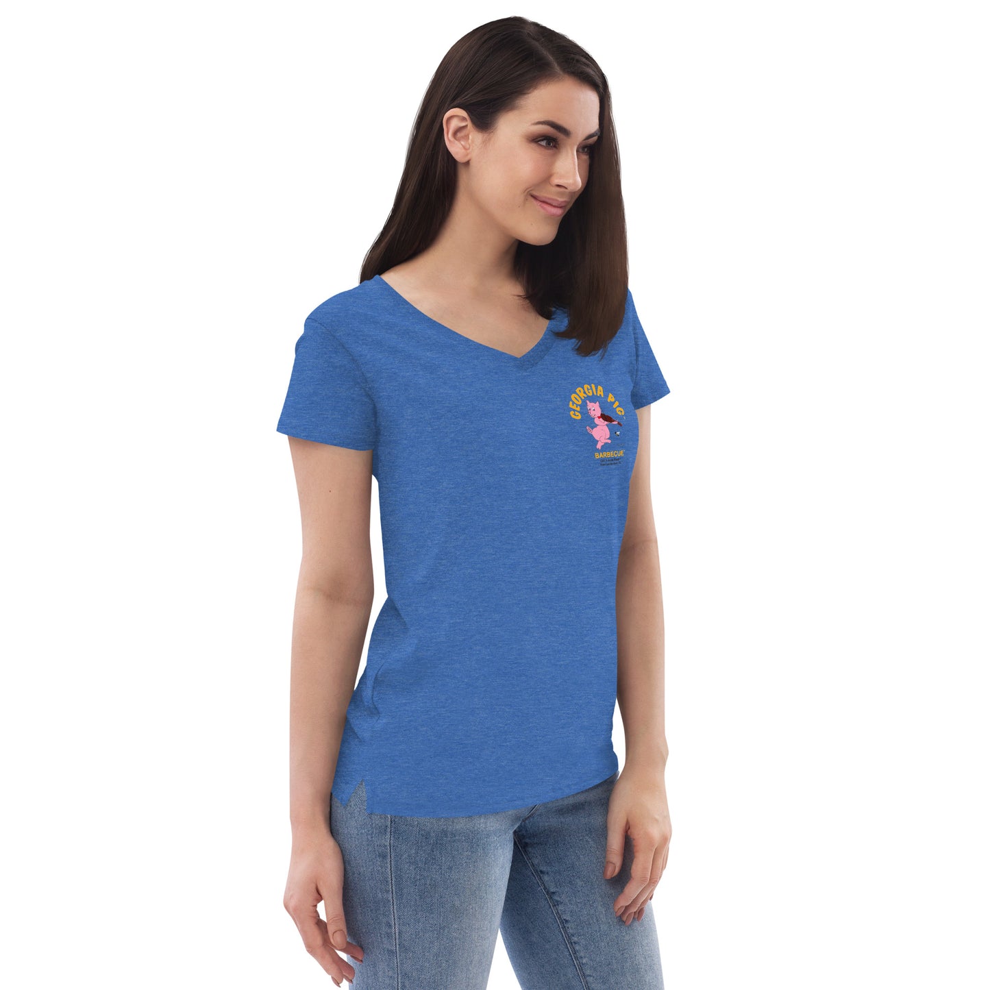 Official Georgia Pig Women's Recycled V-Neck T-shirt