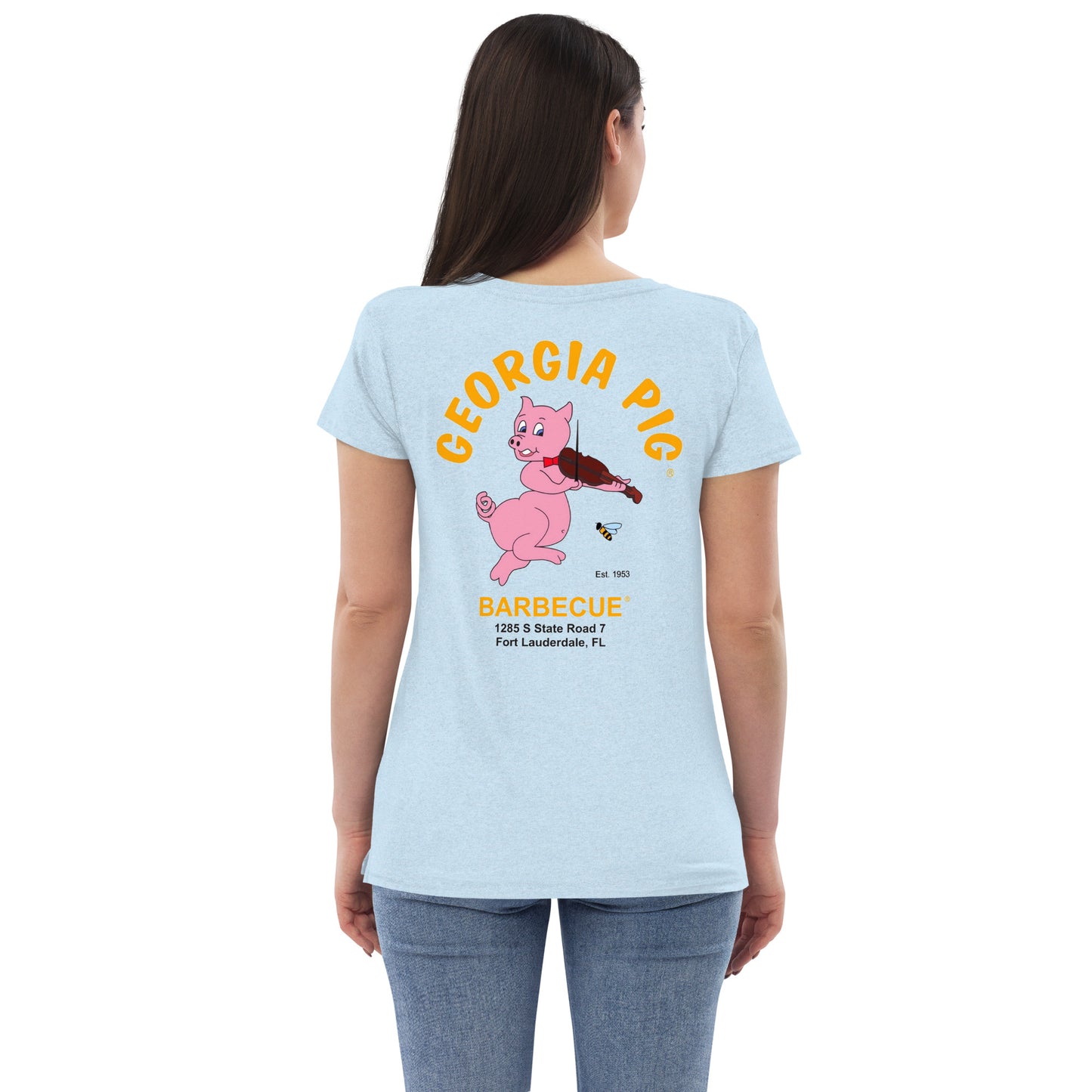 Official Georgia Pig Women's Recycled V-Neck T-shirt