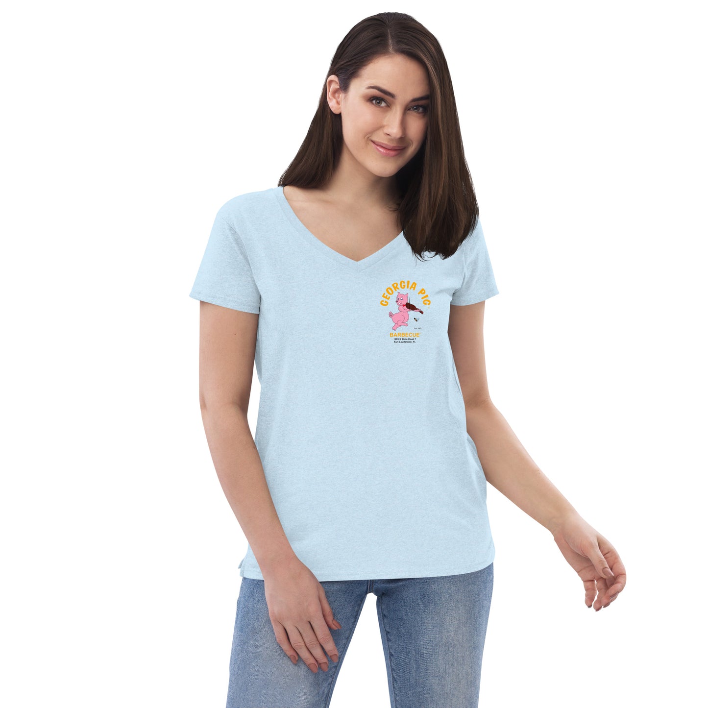 Official Georgia Pig Women's Recycled V-Neck T-shirt