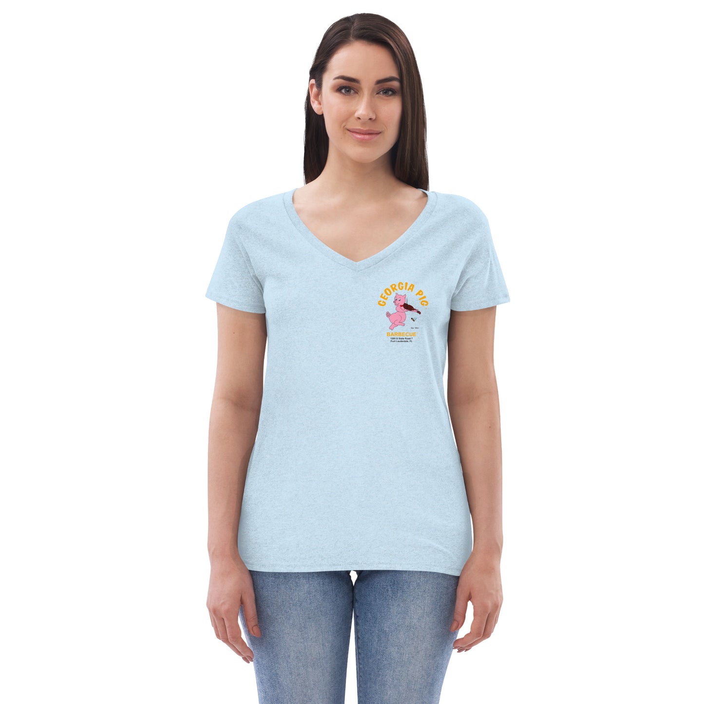 Official Georgia Pig Women's Recycled V-Neck T-shirt