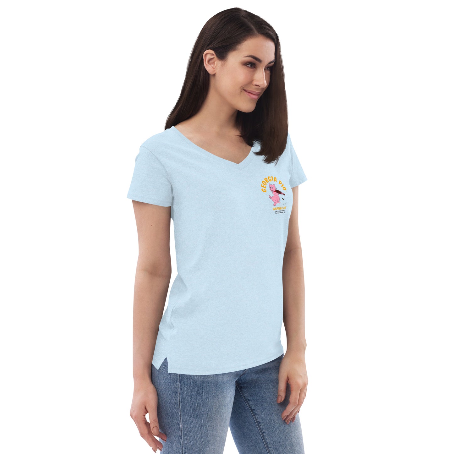 Official Georgia Pig Women's Recycled V-Neck T-shirt