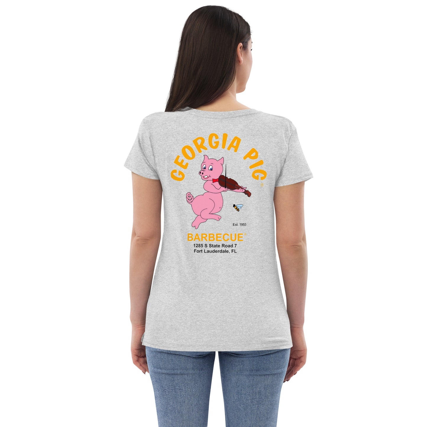 Official Georgia Pig Women's Recycled V-Neck T-shirt