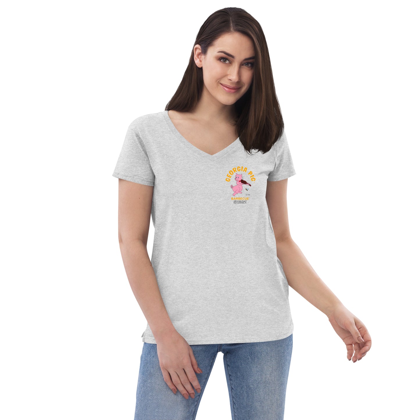 Official Georgia Pig Women's Recycled V-Neck T-shirt