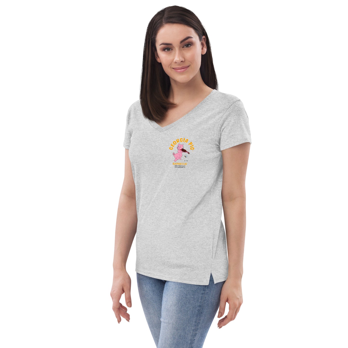 Official Georgia Pig Women's Recycled V-Neck T-shirt